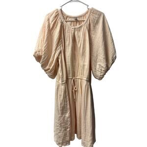 OLD NAVY WOMENS MINI POET DRESS 100% COTTON WAIST-DEFINED COOLING OASIS SIZE XL